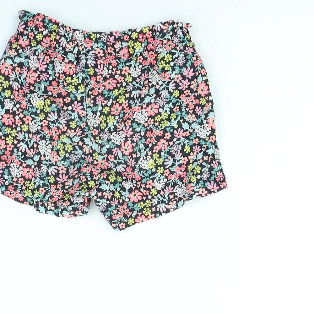 H&M Girls Multicoloured Floral Culotte Shorts Size 2 Years