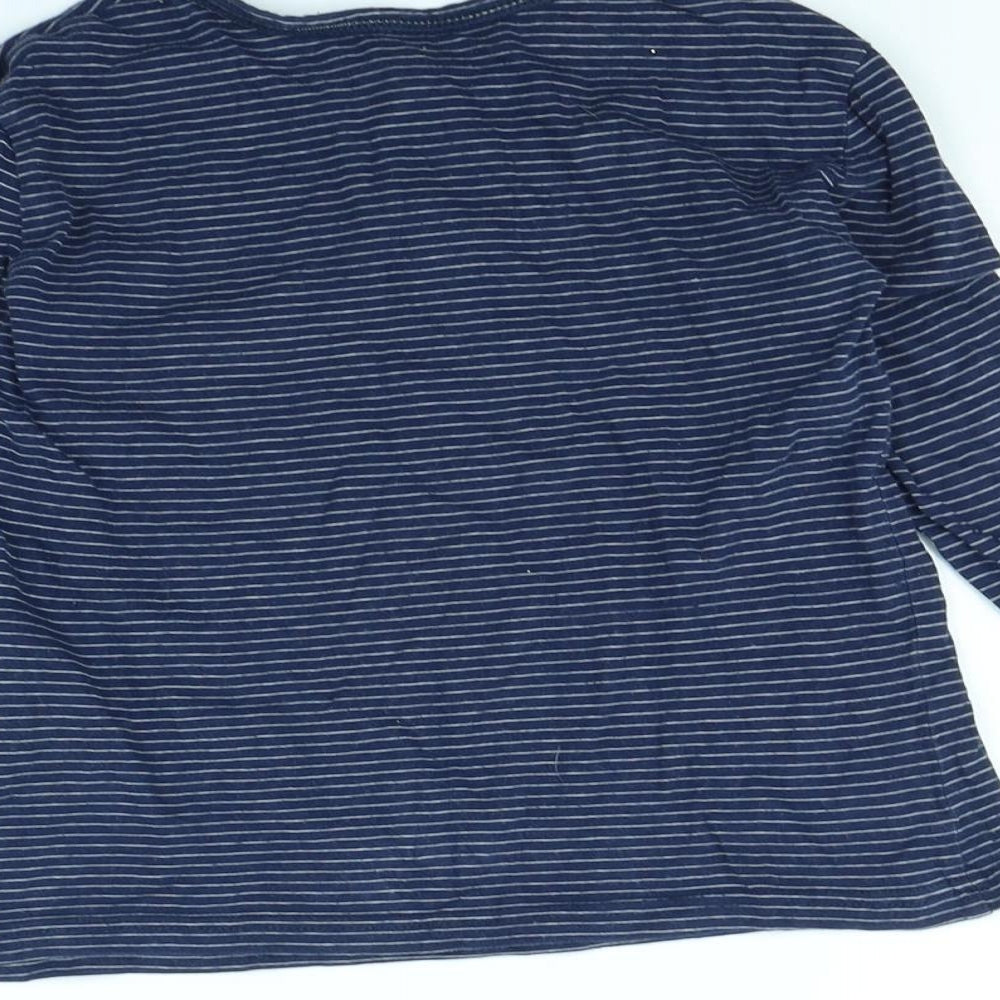H&M Girls Blue Striped Basic T-Shirt Size 4 Years
