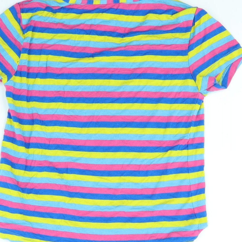 Pepperts Girls Multicoloured Striped Basic T-Shirt Size 9 Years