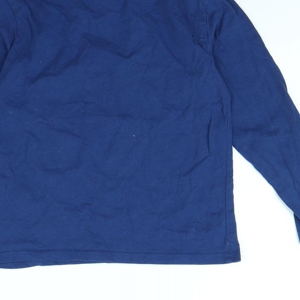 H&M Girls Blue Basic T-Shirt Size 4 Years - Emoji