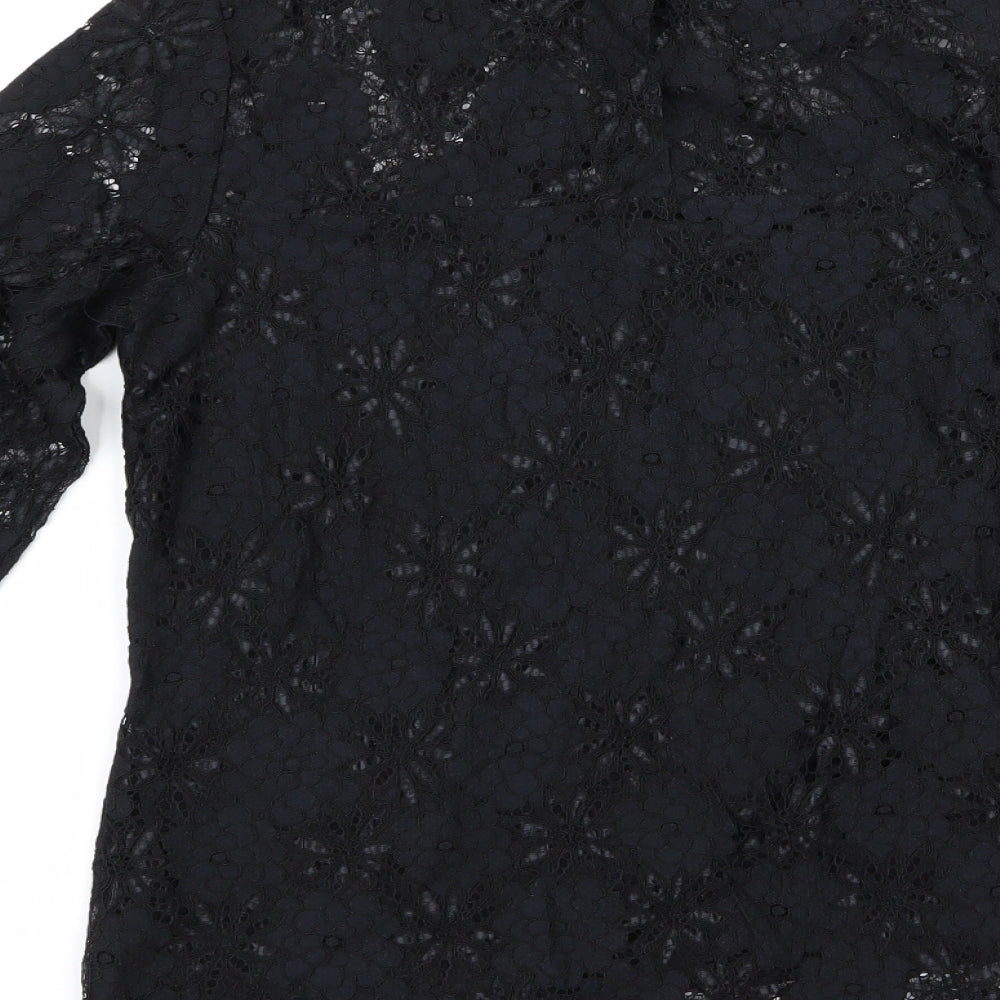 Preworn Womens Black Basic Blouse Size XS