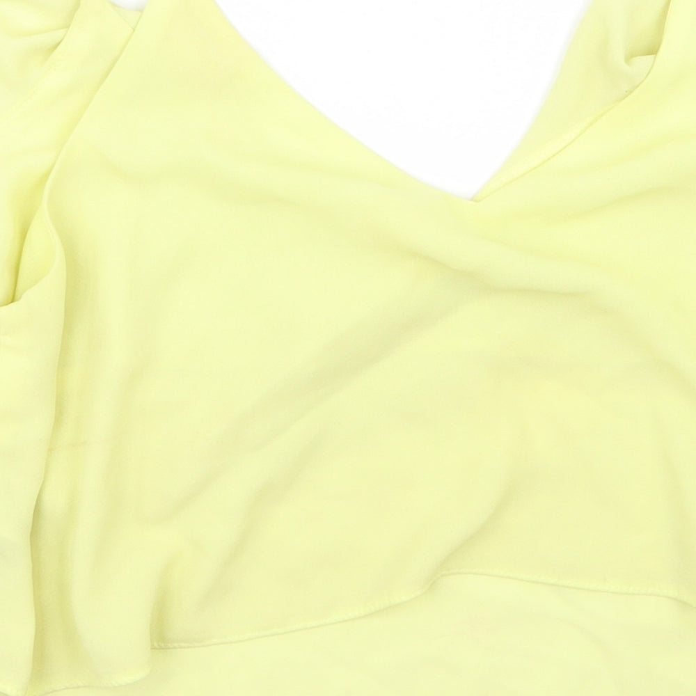 Preworn Womens Yellow Cropped Blouse Size 16