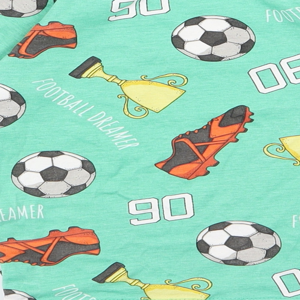 H&M Baby Green Rayon Basic T-Shirt Size 12 Months - football