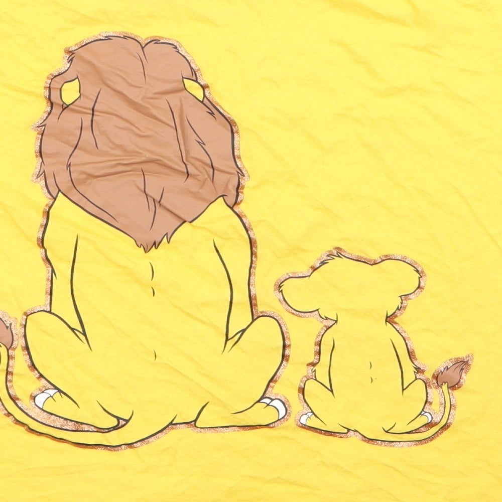 Disney Mens Yellow T-Shirt Size S - the lion king