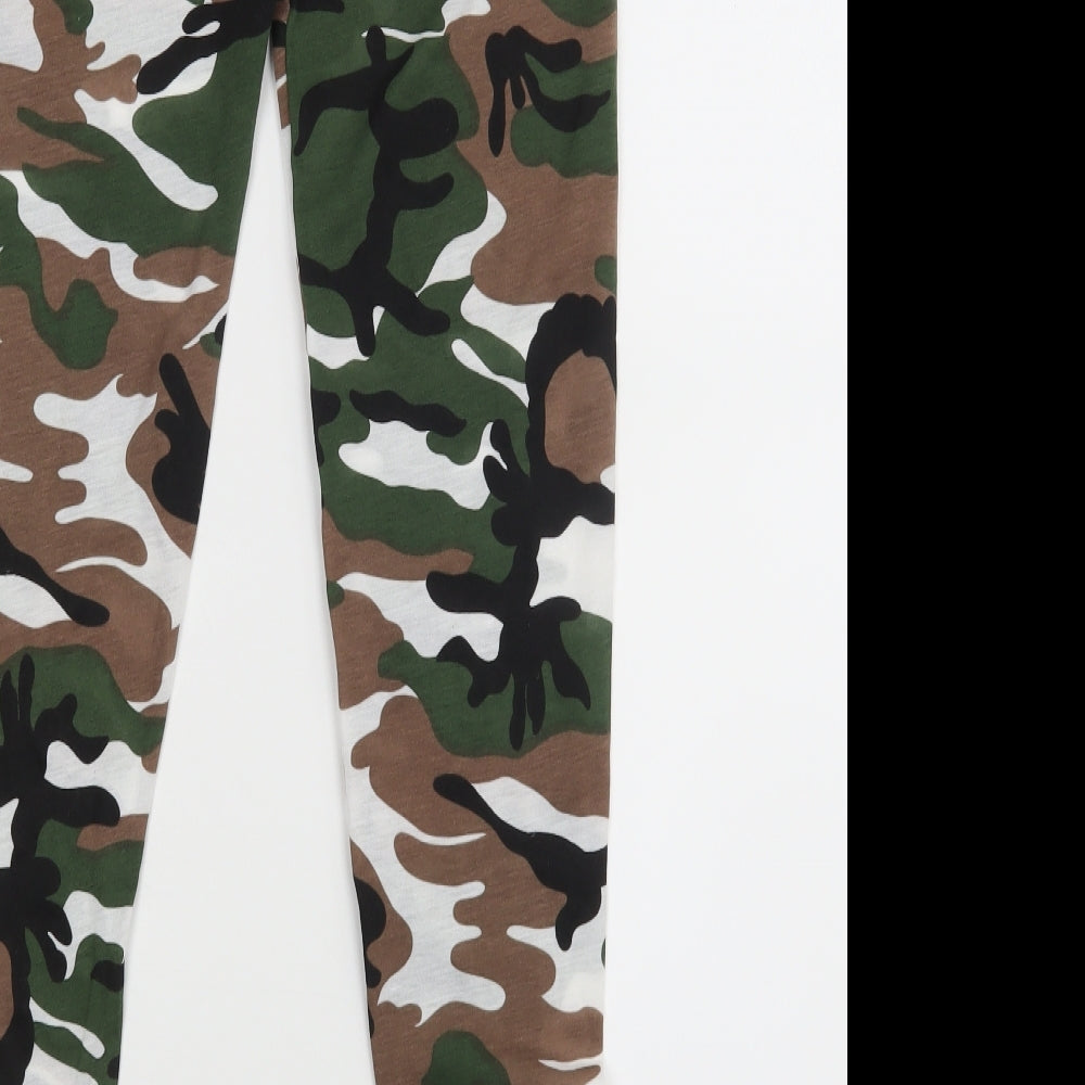 Preworn Womens Green Camouflage Leggings L27 in