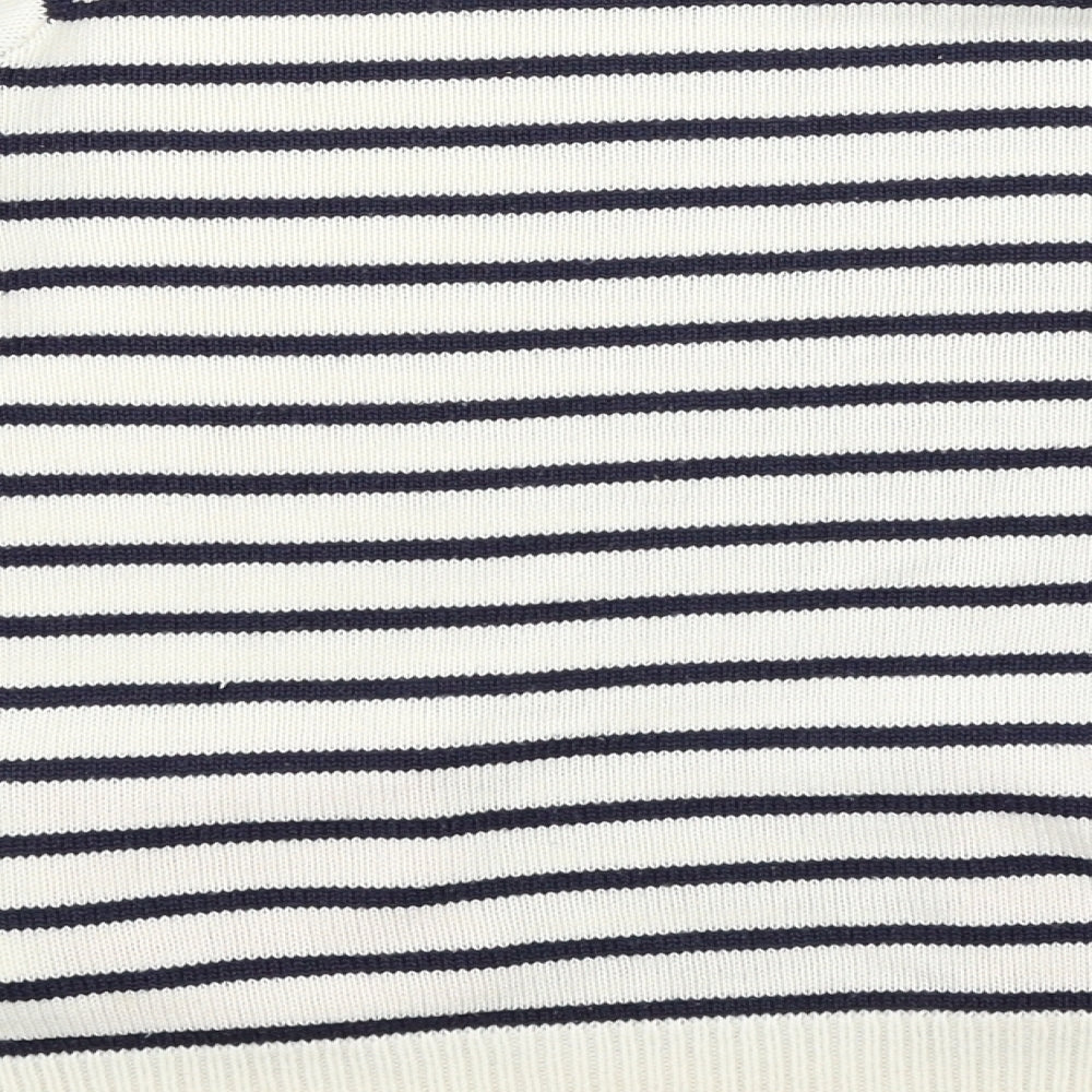 H&M Girls Beige Striped Pullover Jumper Size 9 Years