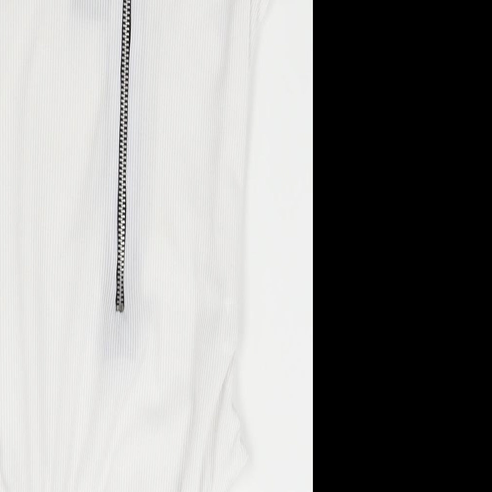 PRETTYLITTLETHING Womens White Wrap T-Shirt Size 6