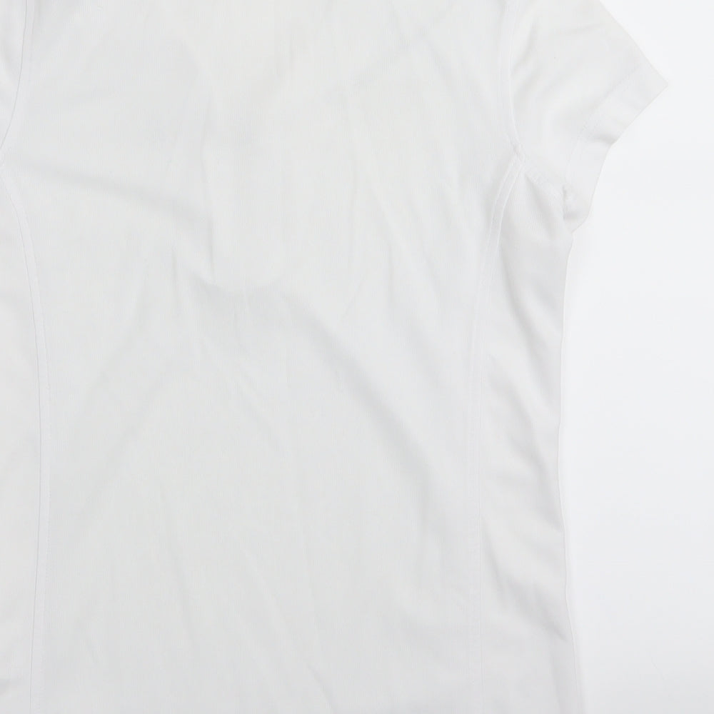 XDS Womens White Basic Polo Size M