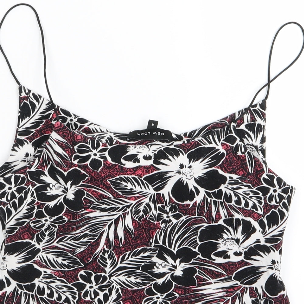 New Look Womens Multicoloured Floral Camisole Tank Size 8 - crop
