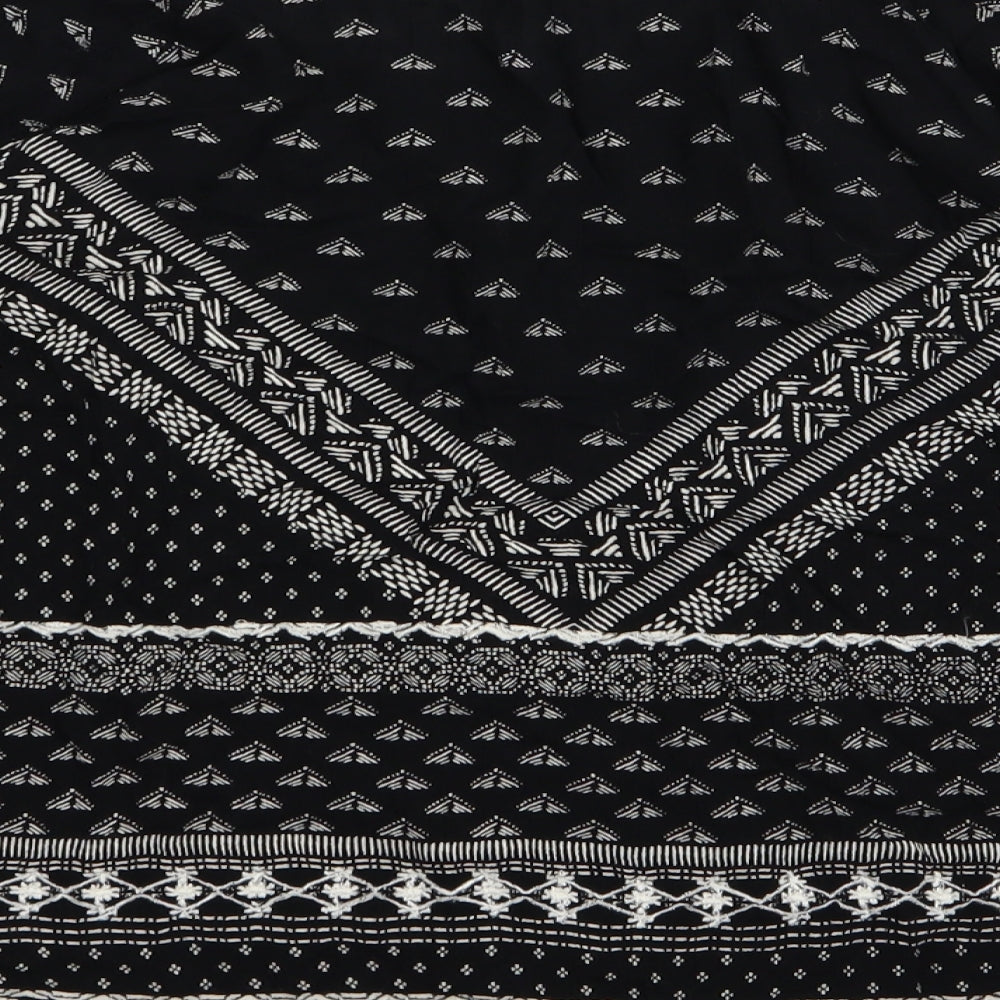 New Look Womens Black Geometric Basic Blouse Size 10