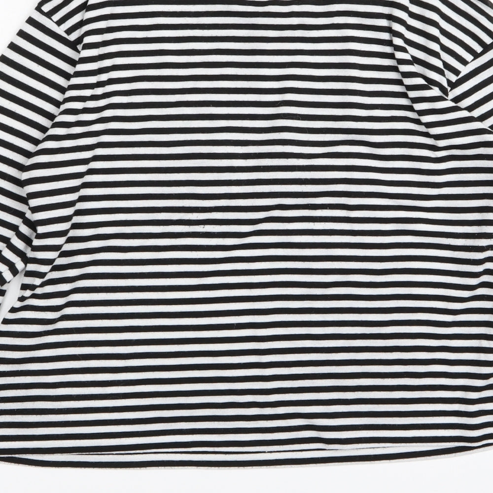 Topshop Womens Multicoloured Striped Basic T-Shirt Size 8