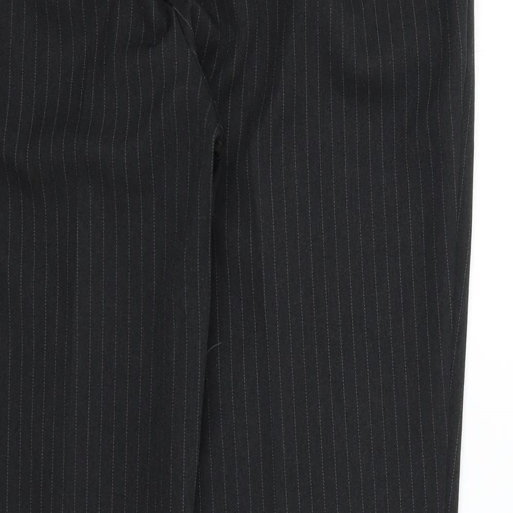 Dorothy Perkins Womens Grey Striped Trousers Size 10 L28 in