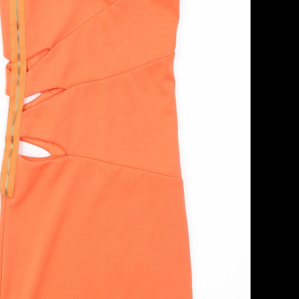 Miss Selfridge Womens Orange Sheath Size 8