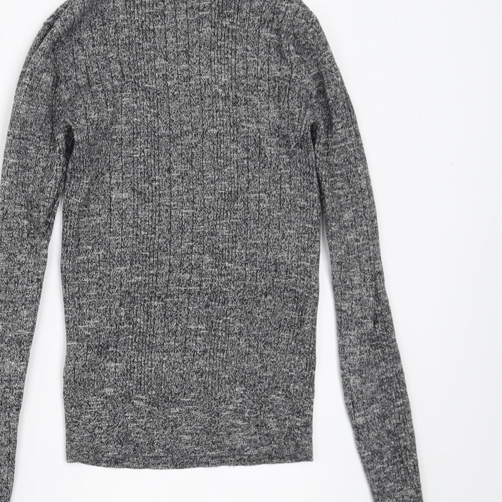 New Look Womens Grey Pullover Jumper Size 8 - stretch fabric