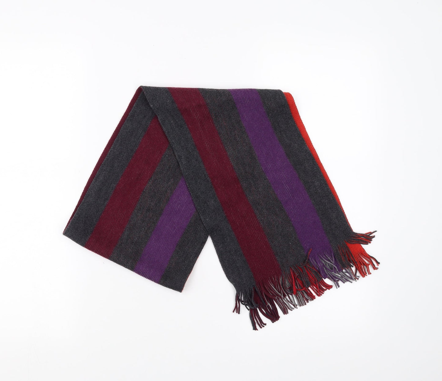 Preworn Unisex Grey Striped Scarf