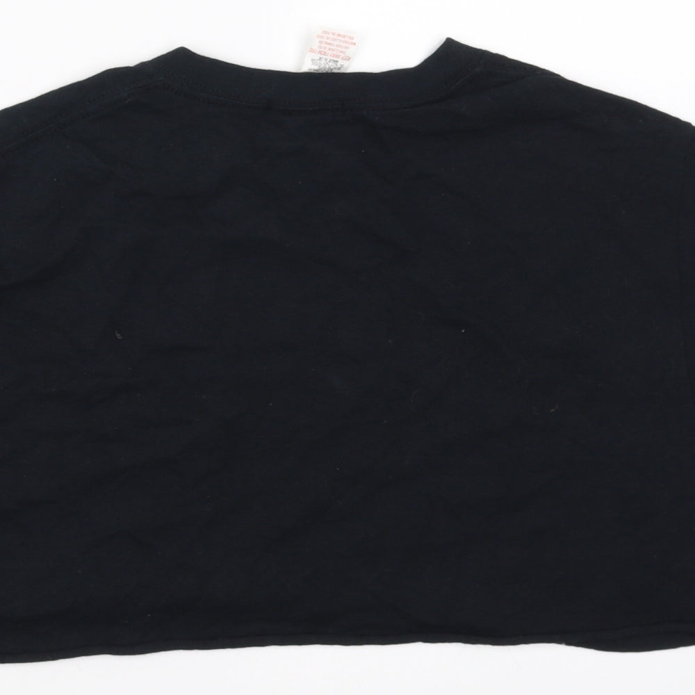 Nasty Gal Womens Black Cropped T-Shirt Size M