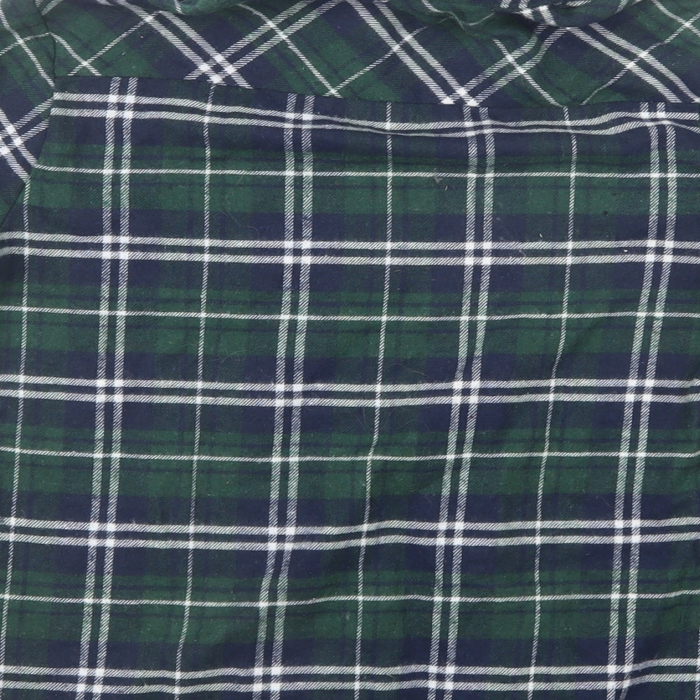 Measeor Mens Blue Check Button-Up Size L