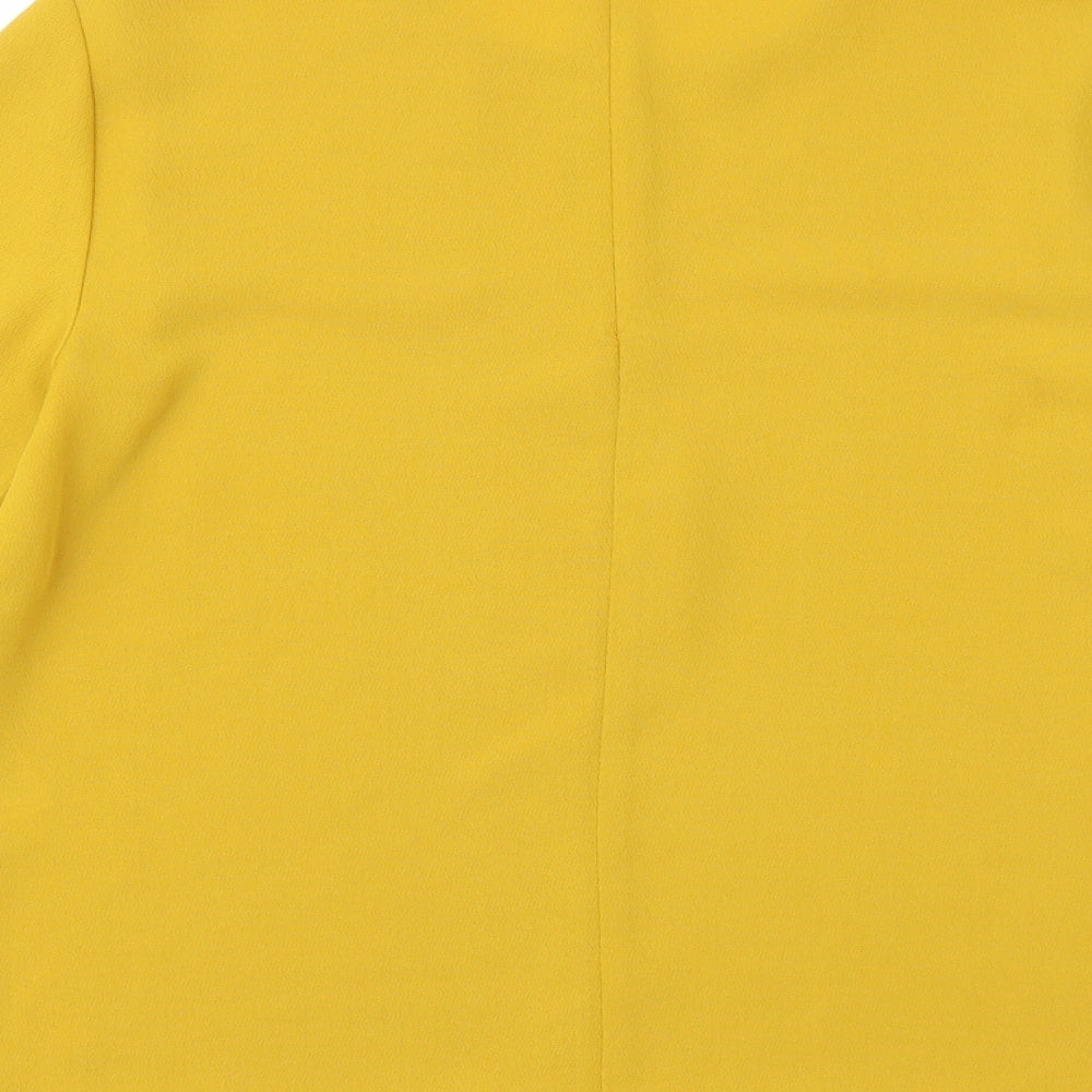 TOPSHOP Womens Yellow Basic Blouse Size 6