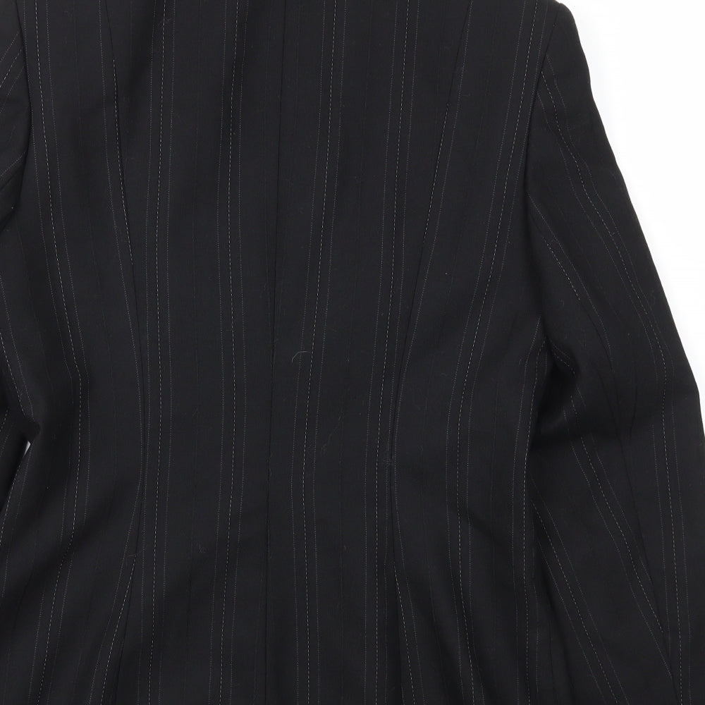 NEXT Womens Black Striped Jacket Blazer Size 10