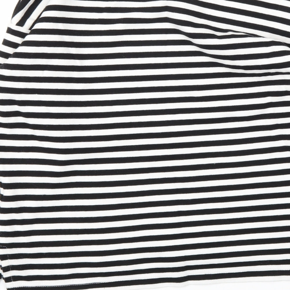 LOGG Womens Black Striped Basic T-Shirt Size XS