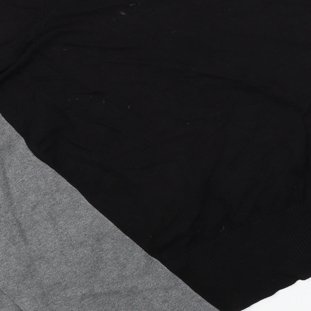 89th & Madison Womens Black Basic T-Shirt Size L