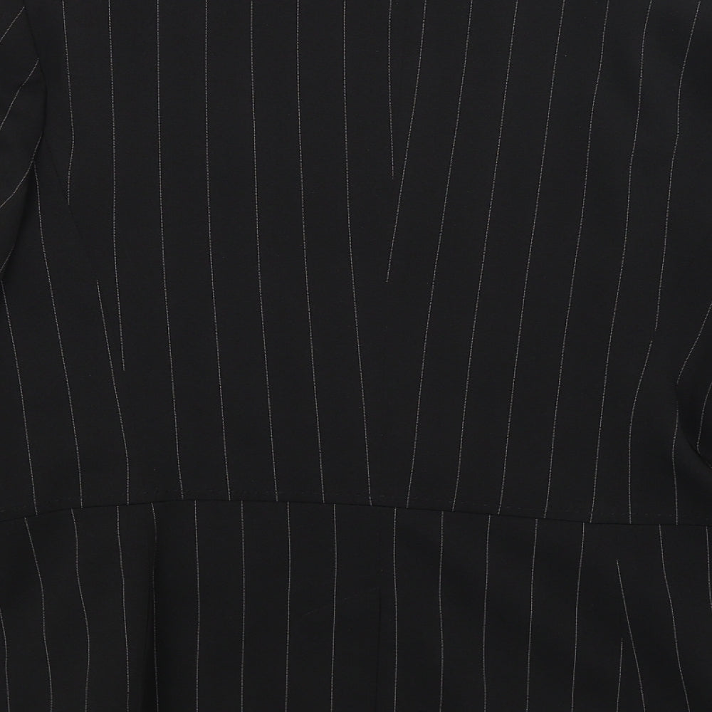 South Womens Black Striped Jacket Blazer Size 16