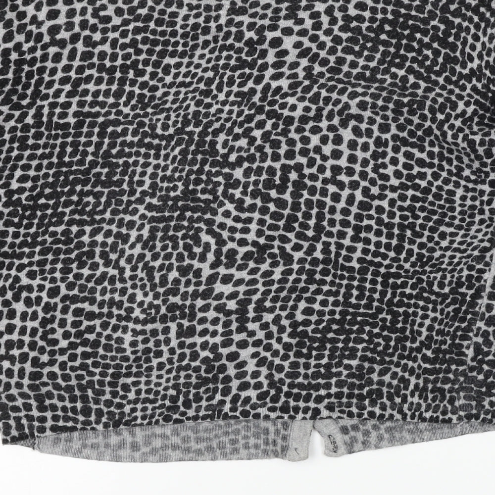 Marks and Spencer Womens Grey Animal Print Cardigan Jumper Size 8