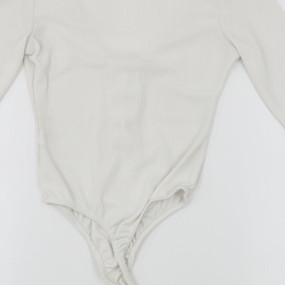 PRETTYLITTLETHING Womens White Bodysuit One-Piece Size 4