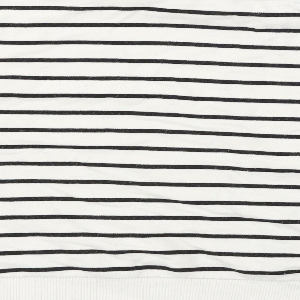 New Look Womens White Striped Pullover Jumper Size 12