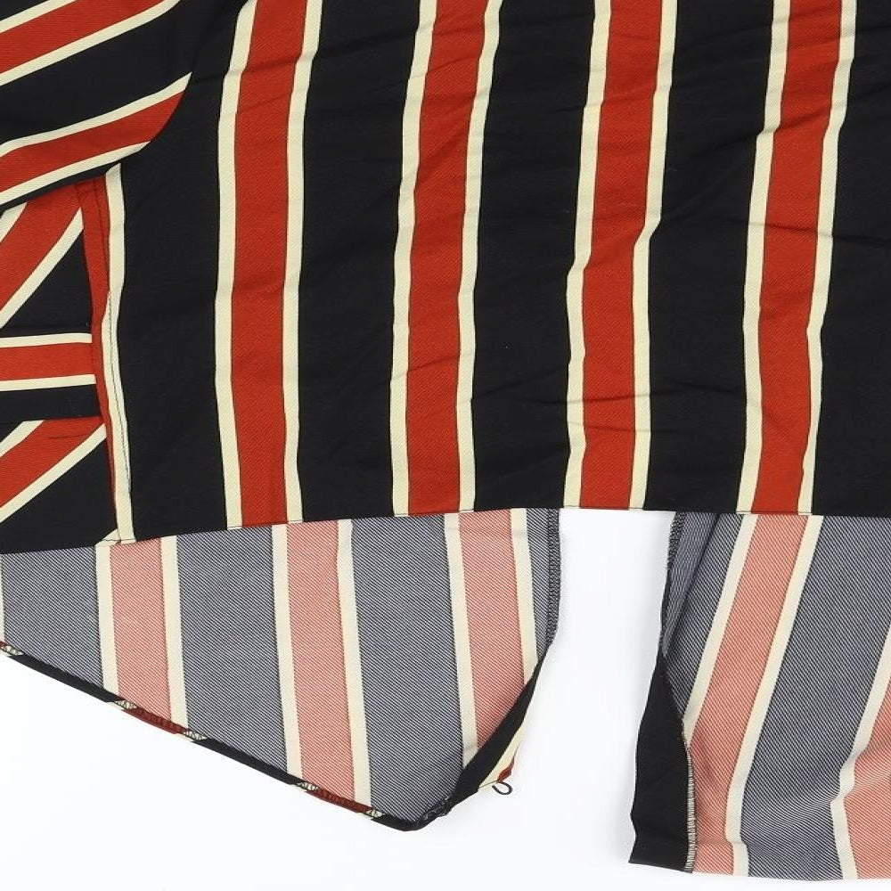 Primark Womens Orange Striped Cardigan Jumper Size 8