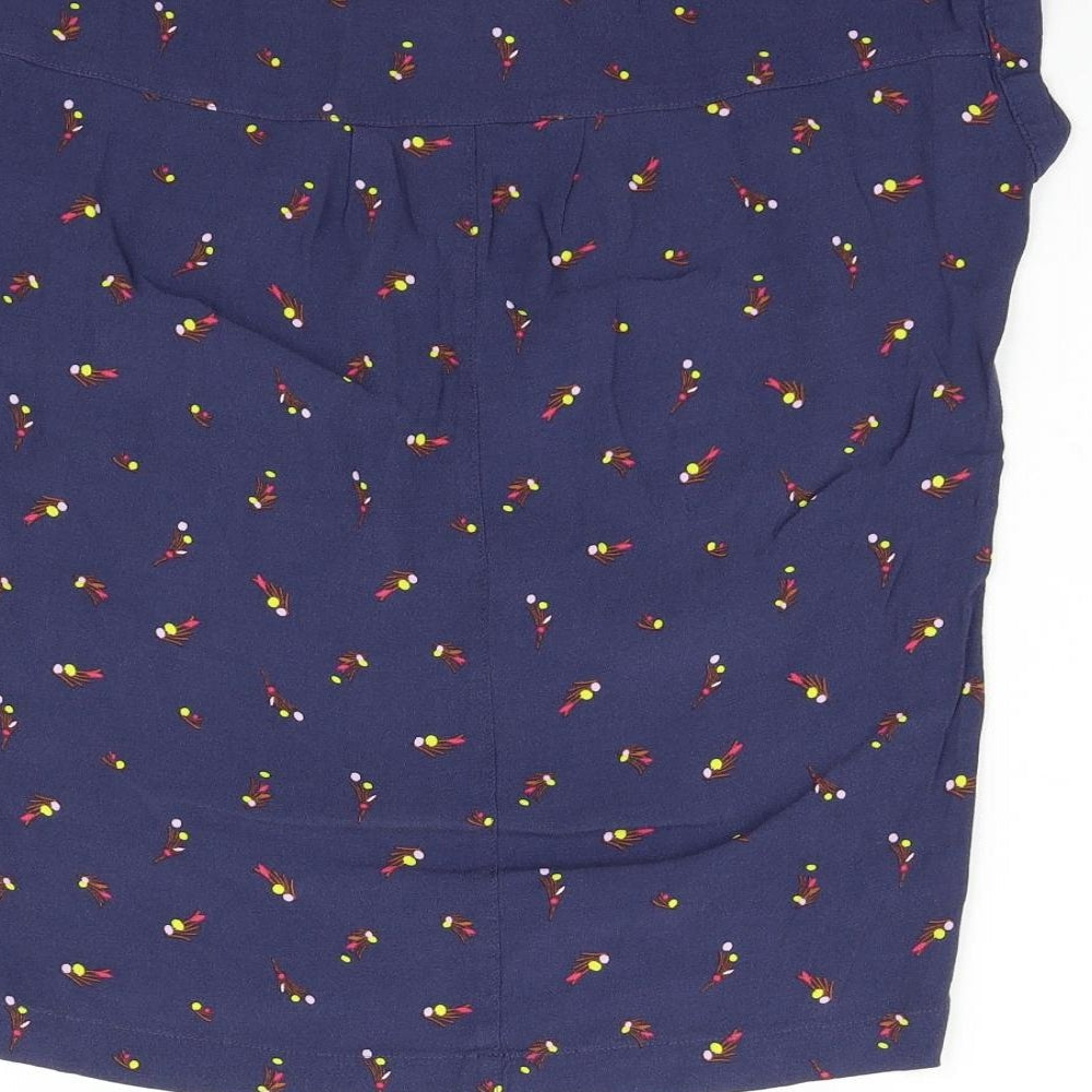 NEXT Womens Blue Floral Basic Blouse Size 6