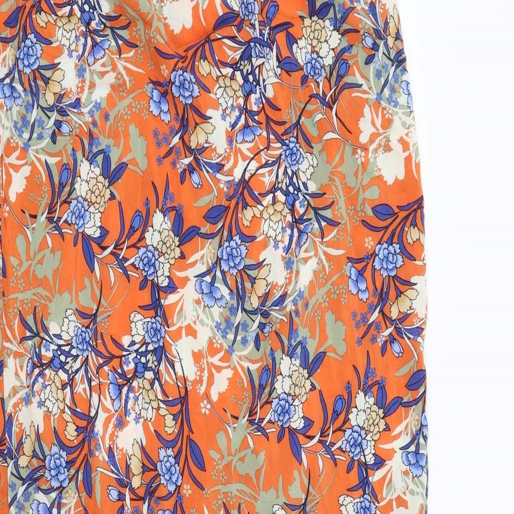 ASOS Womens Orange Floral Fit & Flare Size 12