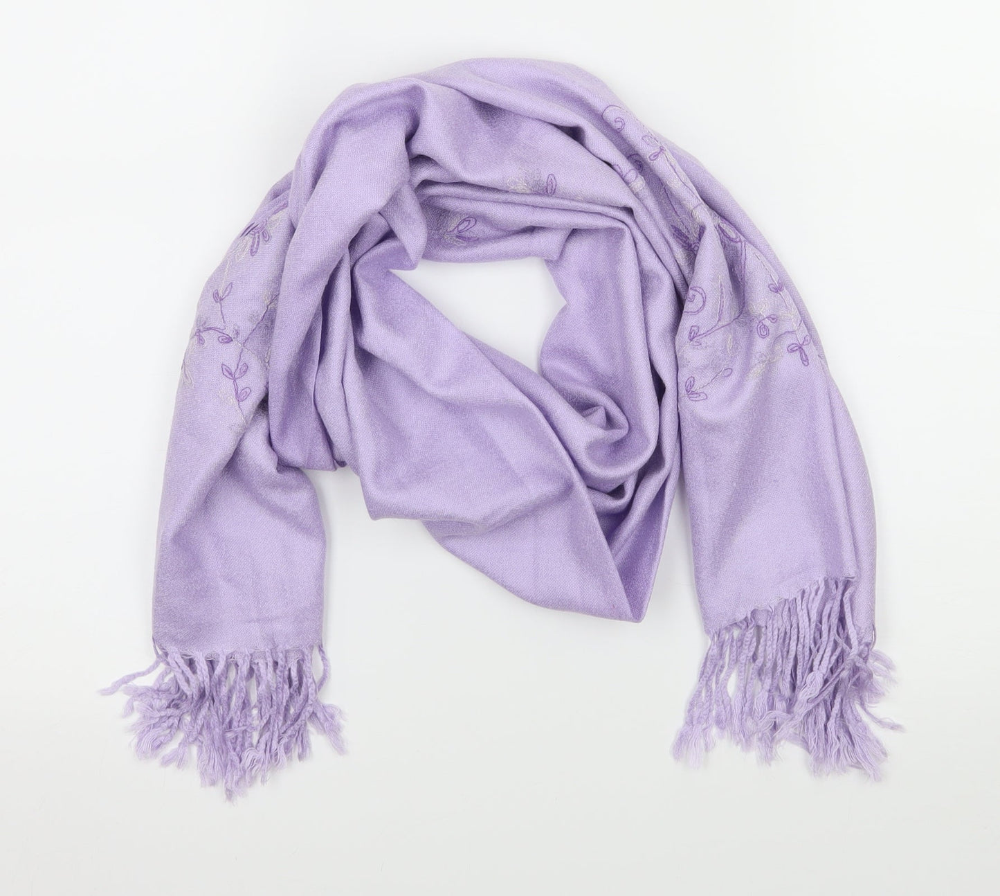 Preworn Womens Purple Floral Scarf