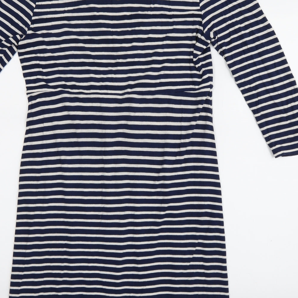 TU Womens Blue Striped A-Line Size 12