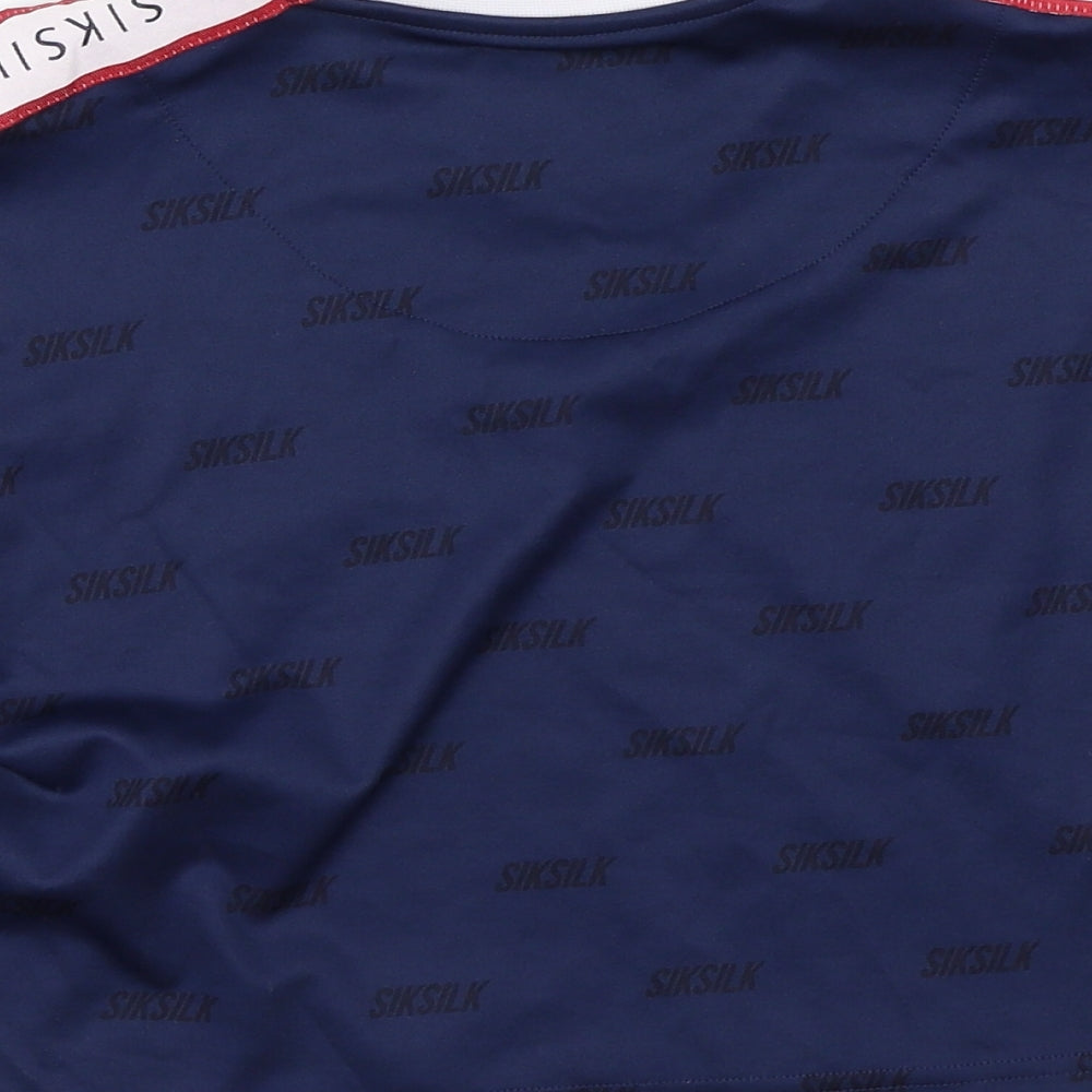SikSilk Womens Blue Basic T-Shirt Size 8