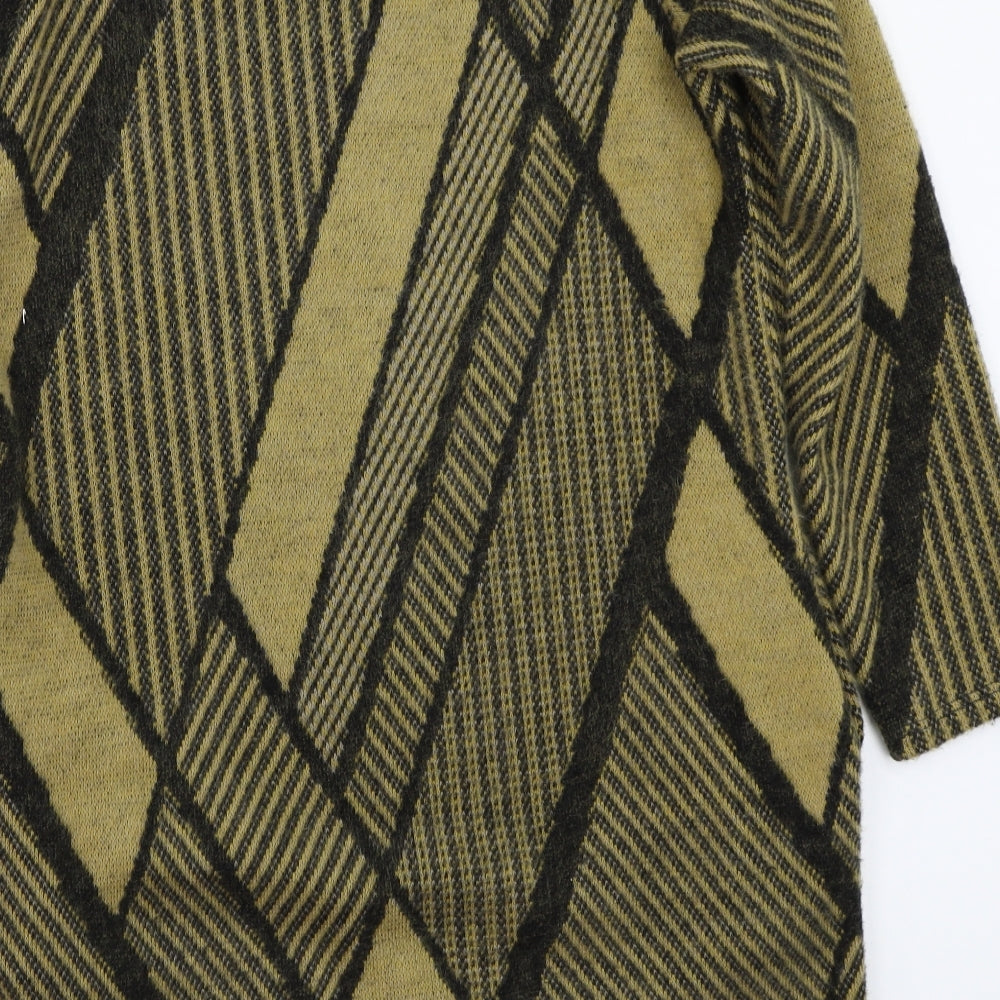 Preworn Womens Beige Geometric A-Line Size S
