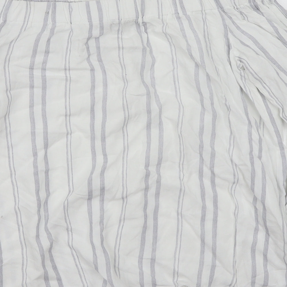 Papaya Womens White Striped Basic Blouse Size S
