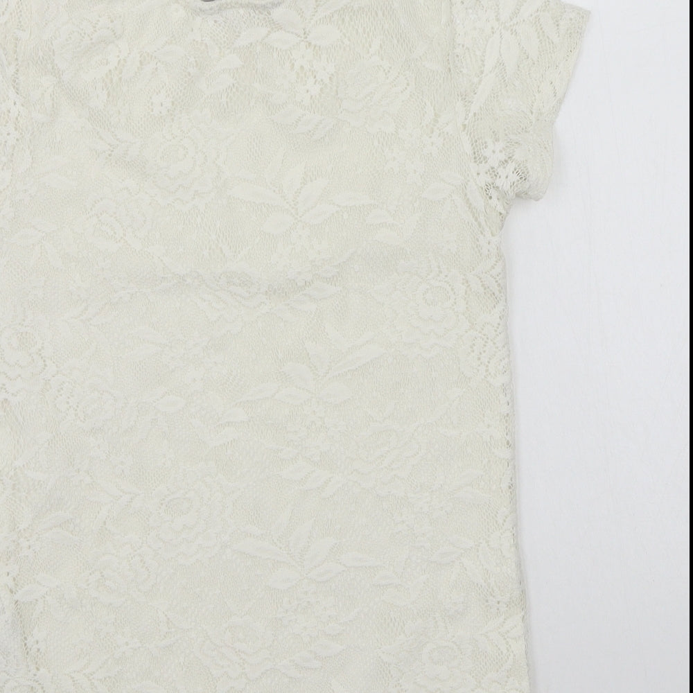 Dorothy Perkins Womens White Basic T-Shirt Size 6