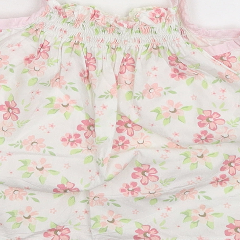 Mini Club Girls White Floral Tank Dress Size 3-6 Months