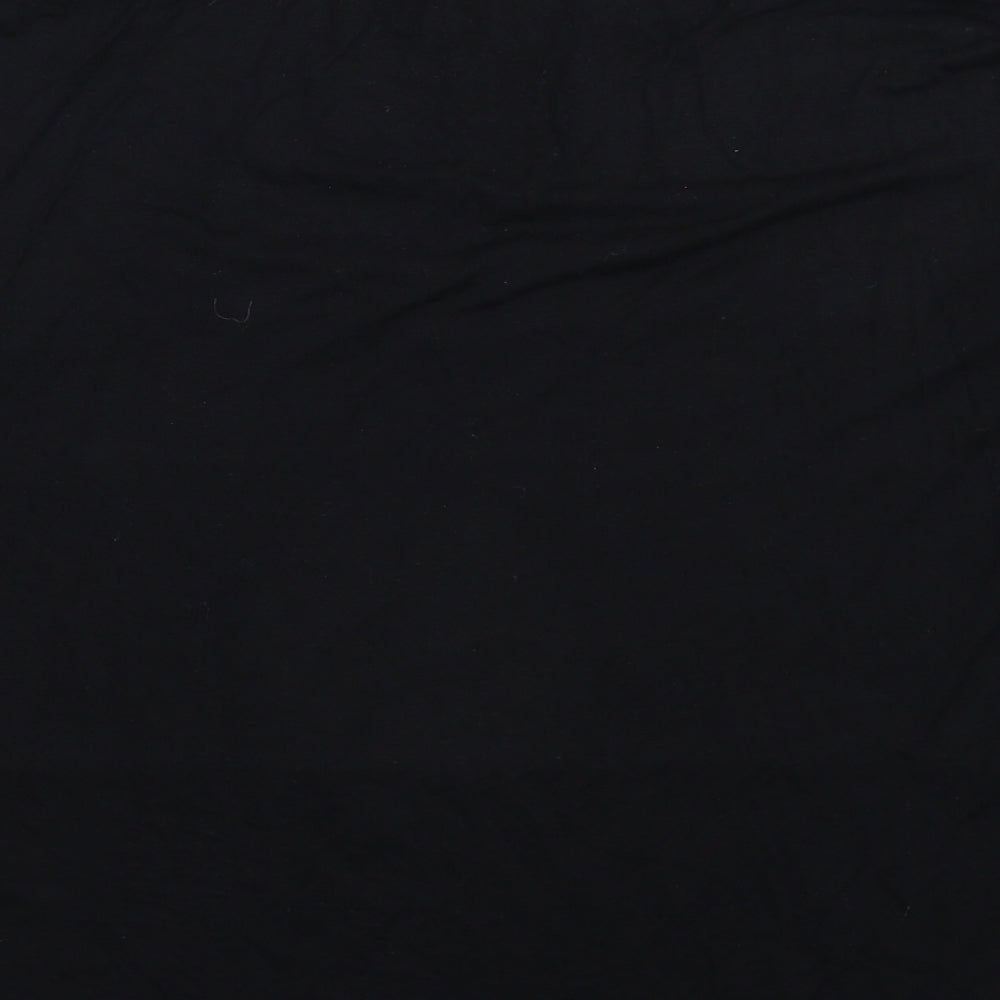 Select Womens Black Animal Print Basic T-Shirt Size 8