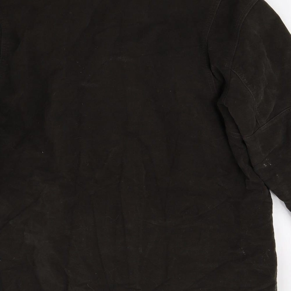 Preworn Mens Brown Overcoat Coat Size L