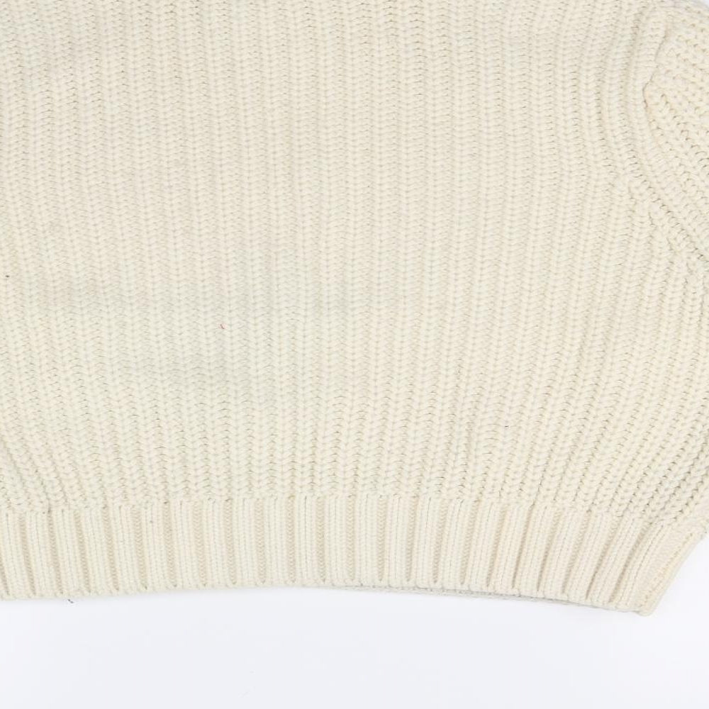Divided Womens Ivory Knit Pullover Jumper Size M