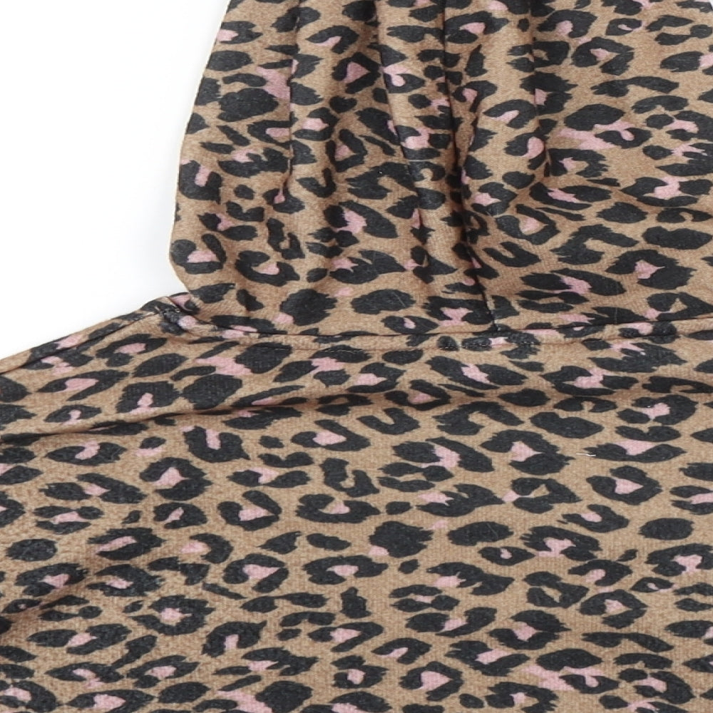 I Love Girls Wear Girls Multicoloured Animal Print Pullover Hoodie Size 7 Years - cropped