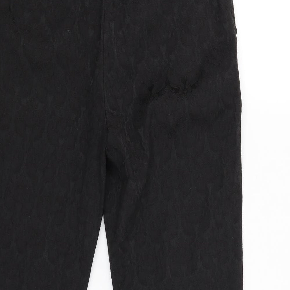 Soon Womens Black Floral Trousers Size 10 L25 in