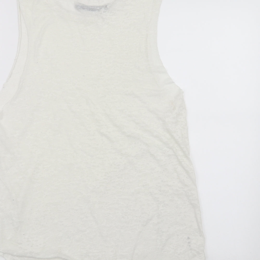 Crafted Womens White Basic Tank Size 14