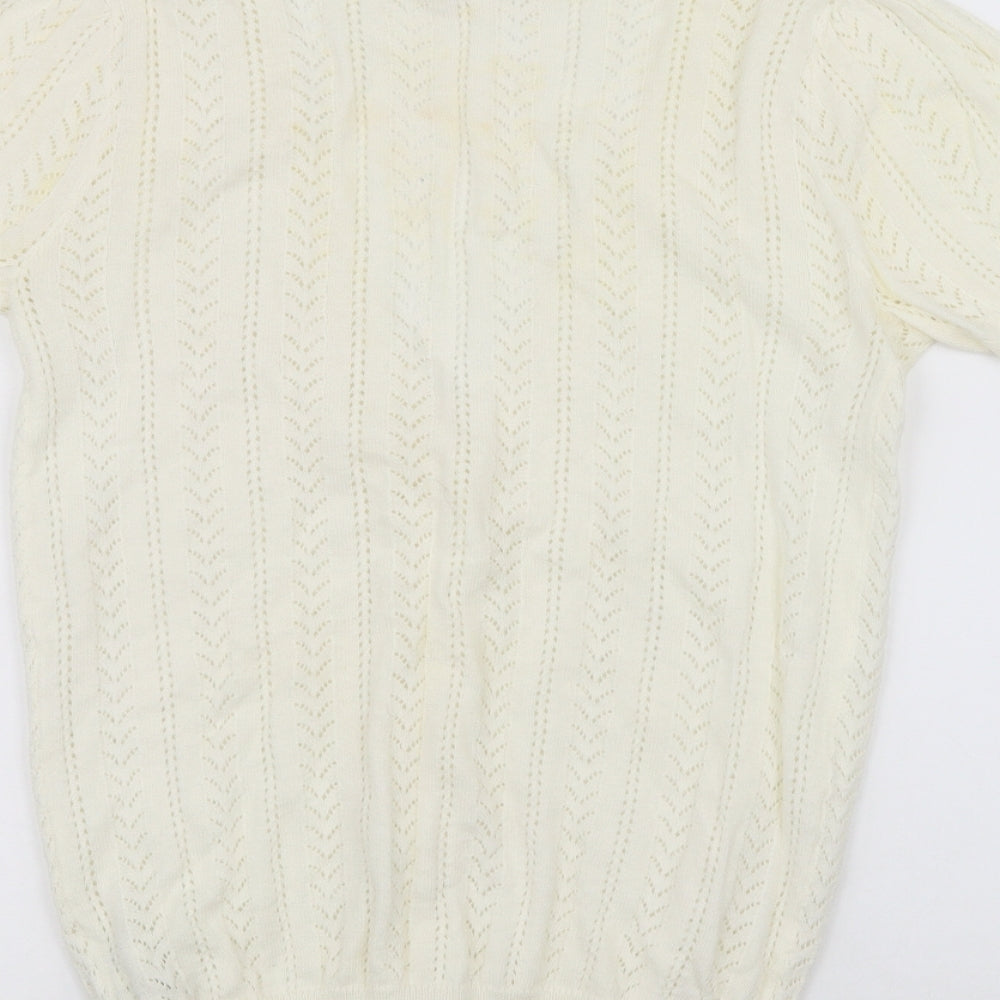 Preworn Womens White Cardigan Jumper Size M