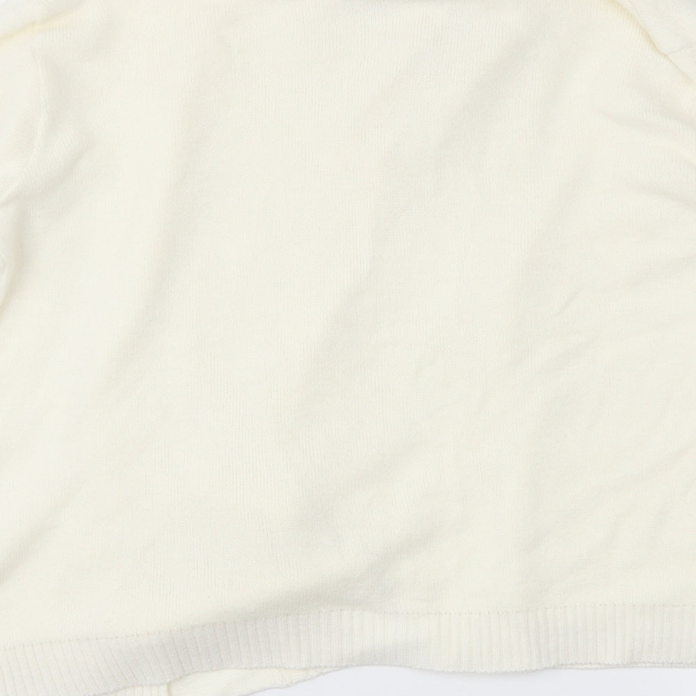 gilmpse Womens Ivory Wrap Jumper Size M