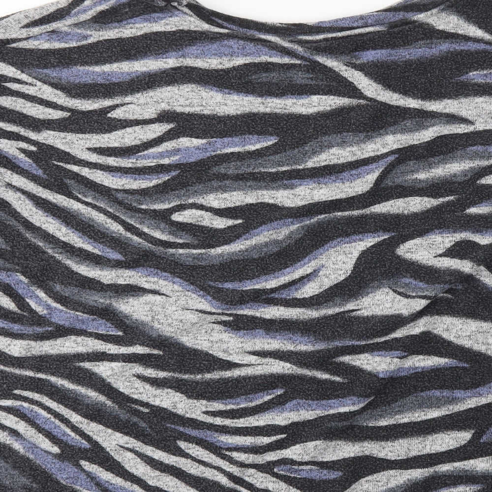 George Womens Grey Animal Print Pullover Jumper Size XL
