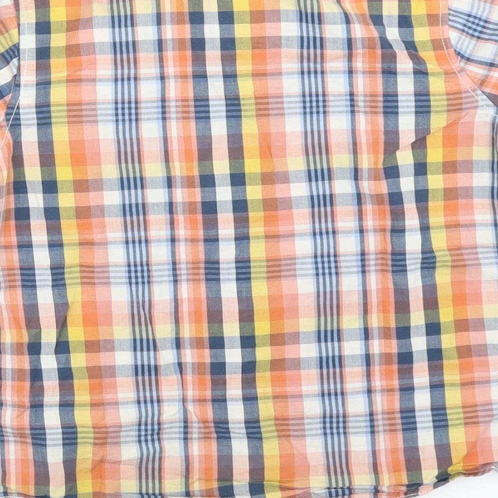 George Boys Orange Plaid Basic Button-Up Size 4-5 Years