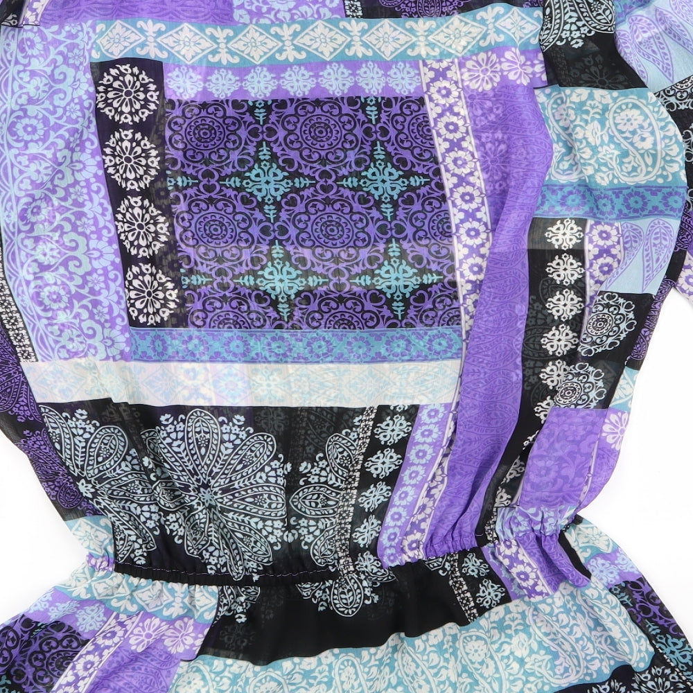 F&F Womens Multicoloured Paisley Basic Blouse Size 14